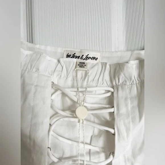NWT For love and Lemons Heather Long Sleeve Corset Top size XXS white - Picture 14 of 14
